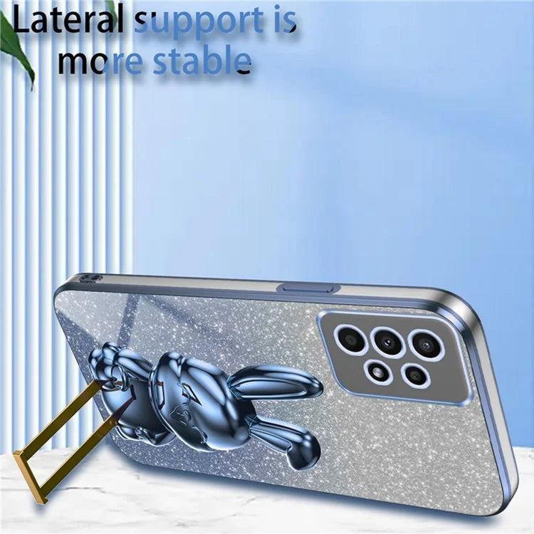 For Samsung Galaxy A13 4G / 5G Anti-Scratch Phone Cover Electroplating PC+TPU Phone Case with Kickstand
