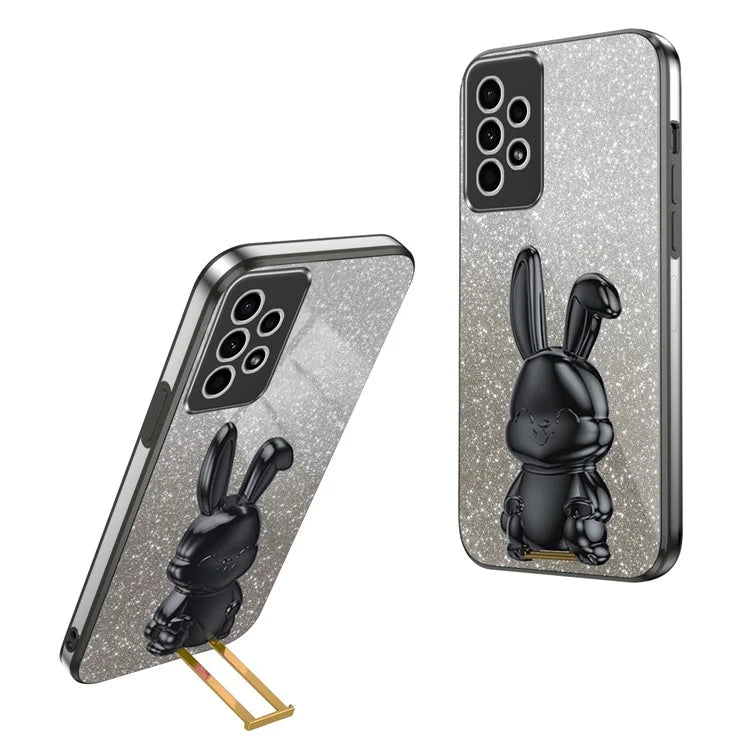 For Samsung Galaxy A13 4G / 5G Anti-Scratch Phone Cover Electroplating PC+TPU Phone Case with Kickstand