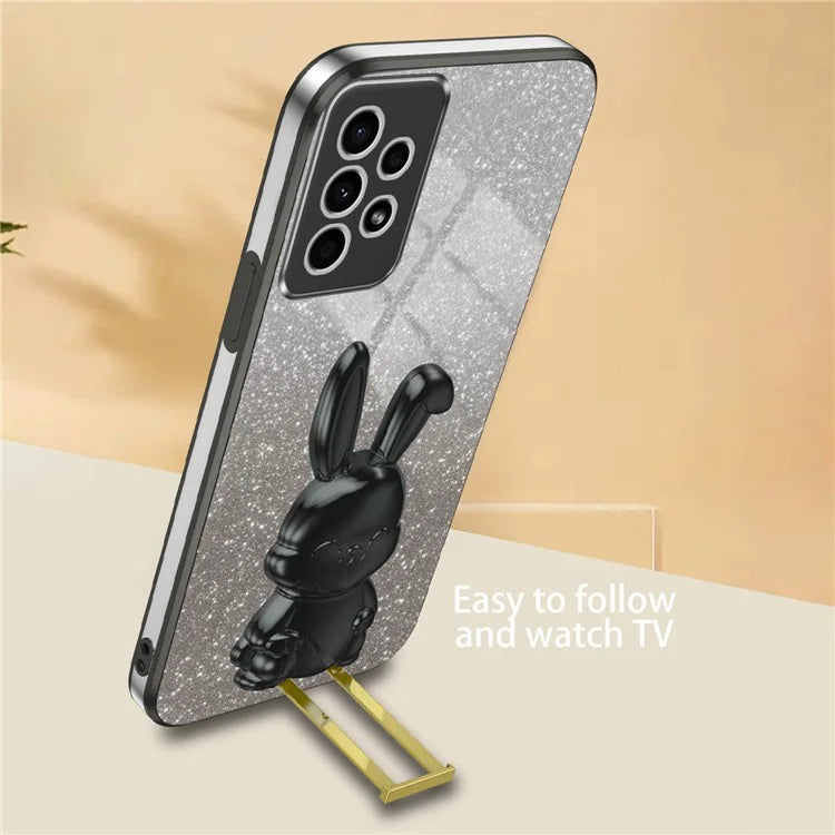For Samsung Galaxy A13 4G / 5G Anti-Scratch Phone Cover Electroplating PC+TPU Phone Case with Kickstand