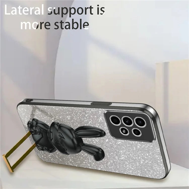 For Samsung Galaxy A13 4G / 5G Anti-Scratch Phone Cover Electroplating PC+TPU Phone Case with Kickstand