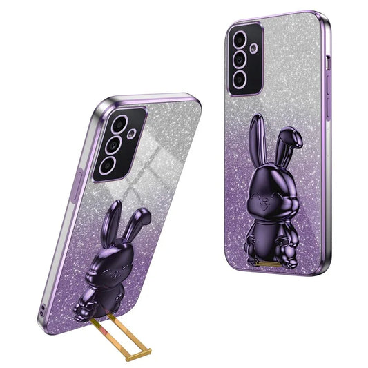 For Samsung Galaxy A14 5G / 4G PC+TPU Phone Case Glitter Powder Pull-Out Kickstand Cell Phone Shell