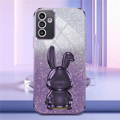 For Samsung Galaxy A14 5G / 4G PC+TPU Phone Case Glitter Powder Pull-Out Kickstand Cell Phone Shell