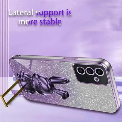 For Samsung Galaxy A14 5G / 4G PC+TPU Phone Case Glitter Powder Pull-Out Kickstand Cell Phone Shell