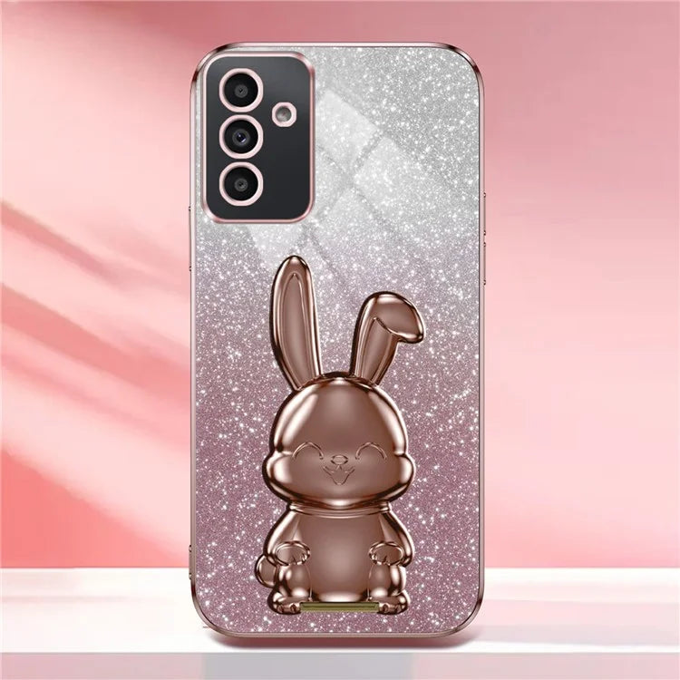 For Samsung Galaxy A14 5G / 4G PC+TPU Phone Case Glitter Powder Pull-Out Kickstand Cell Phone Shell