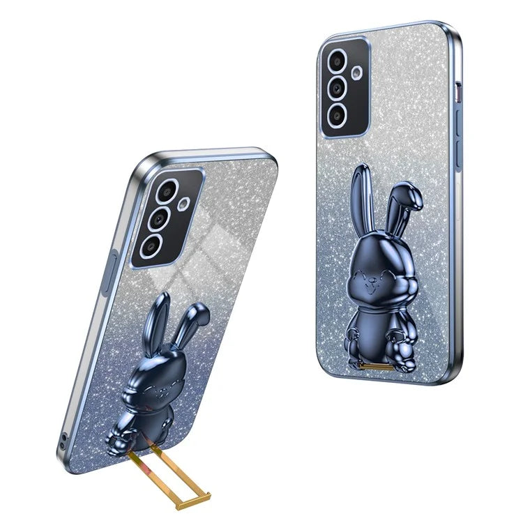 For Samsung Galaxy A14 5G / 4G PC+TPU Phone Case Glitter Powder Pull-Out Kickstand Cell Phone Shell