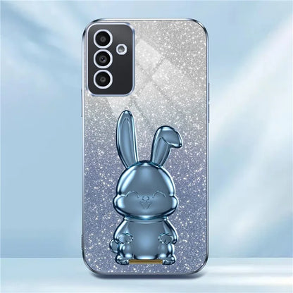 For Samsung Galaxy A14 5G / 4G PC+TPU Phone Case Glitter Powder Pull-Out Kickstand Cell Phone Shell