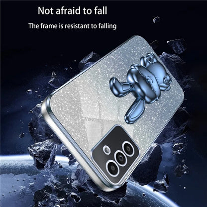 For Samsung Galaxy A14 5G / 4G PC+TPU Phone Case Glitter Powder Pull-Out Kickstand Cell Phone Shell