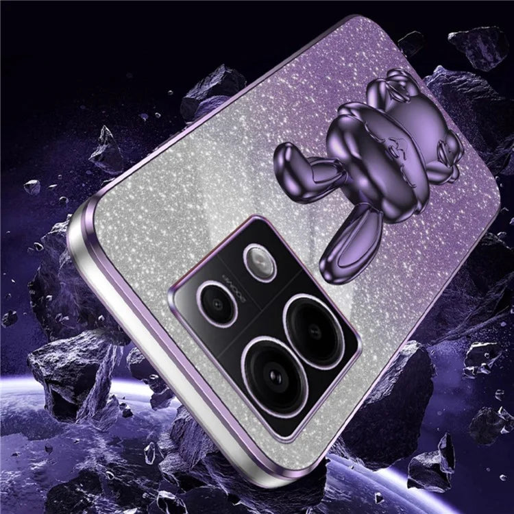 For Xiaomi Redmi Note 13 Pro 5G / Poco X6 5G Phone Case Lovely Rabbit PC+TPU Pull-out Kickstand Cover