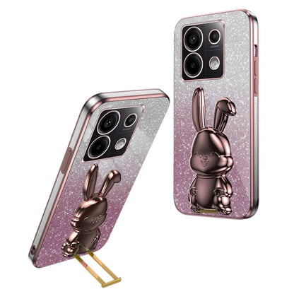 For Xiaomi Redmi Note 13 Pro 5G / Poco X6 5G Phone Case Lovely Rabbit PC+TPU Pull-out Kickstand Cover