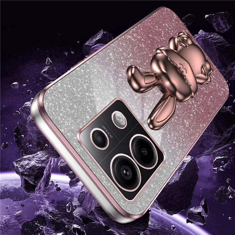 For Xiaomi Redmi Note 13 Pro 5G / Poco X6 5G Phone Case Lovely Rabbit PC+TPU Pull-out Kickstand Cover