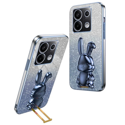 For Xiaomi Redmi Note 13 Pro 5G / Poco X6 5G Phone Case Lovely Rabbit PC+TPU Pull-out Kickstand Cover