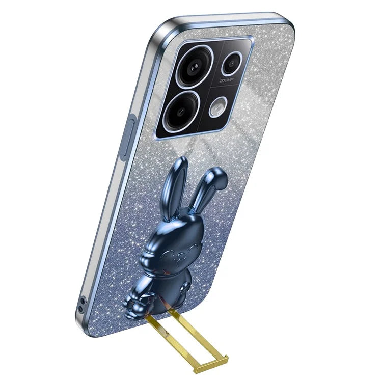For Xiaomi Redmi Note 13 Pro 5G / Poco X6 5G Phone Case Lovely Rabbit PC+TPU Pull-out Kickstand Cover