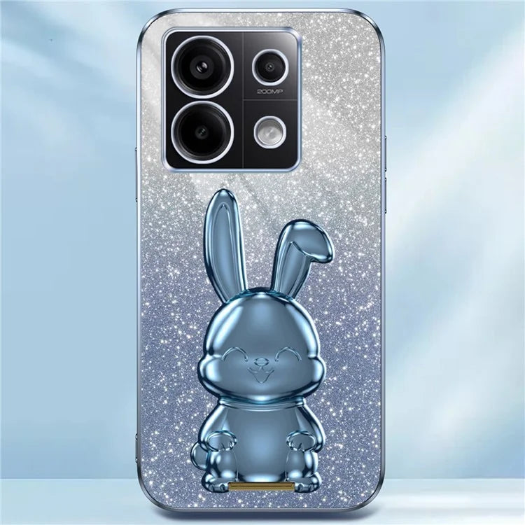 For Xiaomi Redmi Note 13 Pro 5G / Poco X6 5G Phone Case Lovely Rabbit PC+TPU Pull-out Kickstand Cover