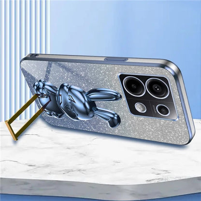 For Xiaomi Redmi Note 13 Pro 5G / Poco X6 5G Phone Case Lovely Rabbit PC+TPU Pull-out Kickstand Cover