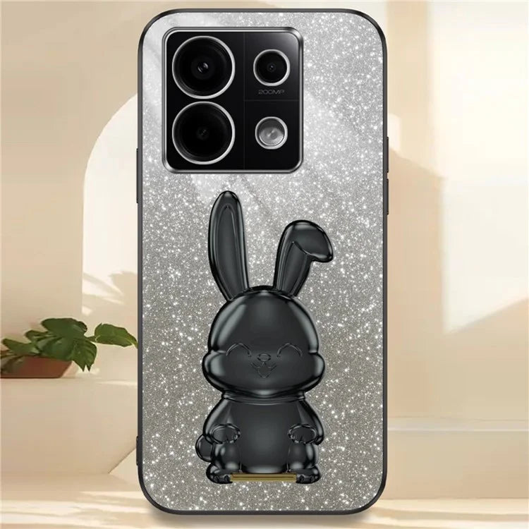 For Xiaomi Redmi Note 13 Pro 5G / Poco X6 5G Phone Case Lovely Rabbit PC+TPU Pull-out Kickstand Cover