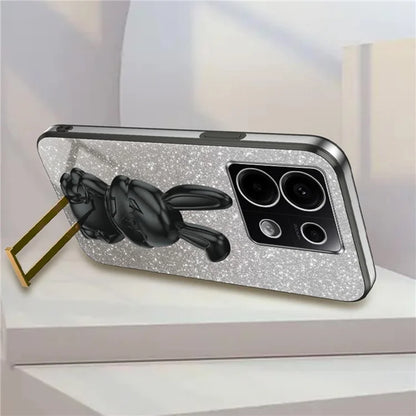 For Xiaomi Redmi Note 13 Pro 5G / Poco X6 5G Phone Case Lovely Rabbit PC+TPU Pull-out Kickstand Cover