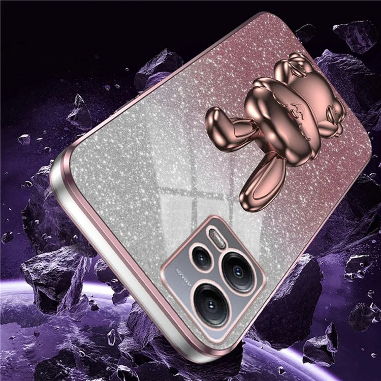 For Xiaomi Redmi Note 12 5G (Global) Phone Case Cute Rabbit Pull-out Kickstand Shockproof PC+TPU Cover