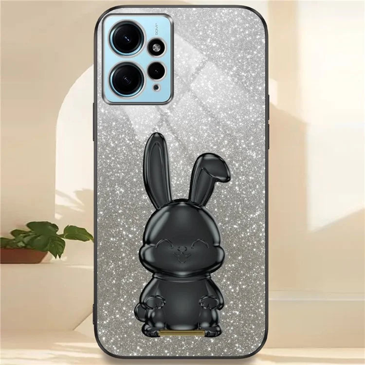 For Xiaomi Redmi Note 12 4G Case Cute Rabbit Anti-shock Phone Cover with Pull-out Kickstand