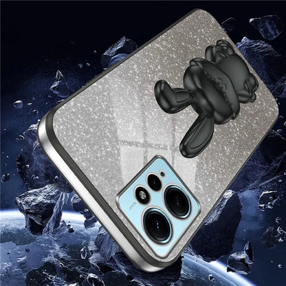 For Xiaomi Redmi Note 12 4G Case Cute Rabbit Anti-shock Phone Cover with Pull-out Kickstand