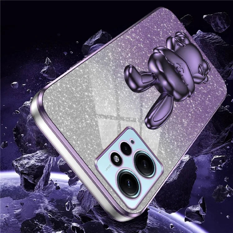 For Xiaomi Redmi Note 12 4G Case Cute Rabbit Anti-shock Phone Cover with Pull-out Kickstand