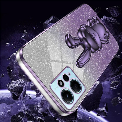 For Xiaomi Redmi Note 12 4G Case Cute Rabbit Anti-shock Phone Cover with Pull-out Kickstand