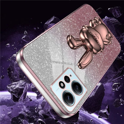 For Xiaomi Redmi Note 12 4G Case Cute Rabbit Anti-shock Phone Cover with Pull-out Kickstand