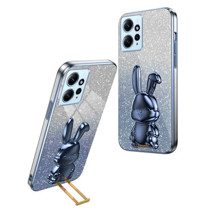 For Xiaomi Redmi Note 12 4G Case Cute Rabbit Anti-shock Phone Cover with Pull-out Kickstand