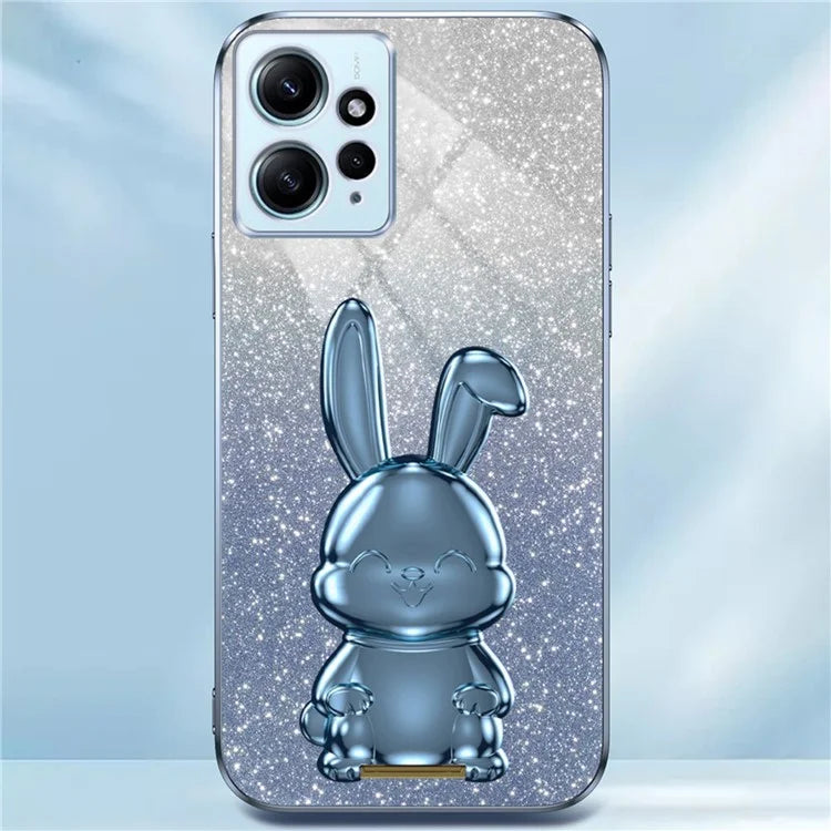 For Xiaomi Redmi Note 12 4G Case Cute Rabbit Anti-shock Phone Cover with Pull-out Kickstand