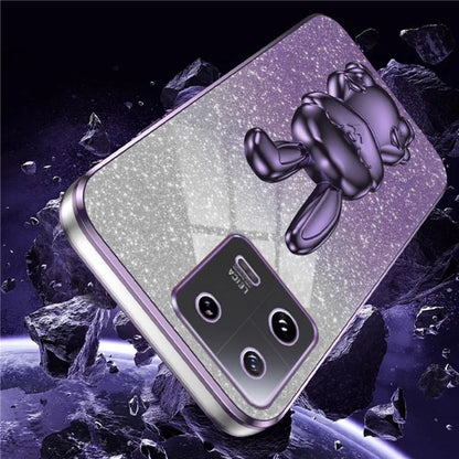 For Xiaomi 13 Pro 5G Case Electroplated Cartoon Rabbit Phone Back Cover with Pull-out Kickstand