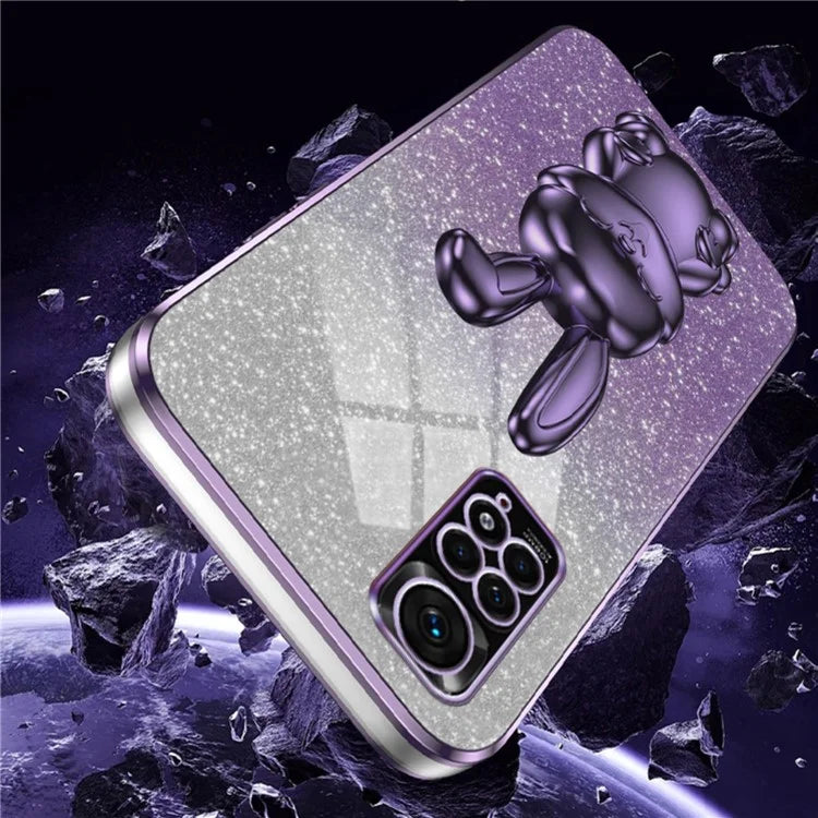 For Xiaomi Redmi Note 11S 4G Cell Phone Case Pull-out Kickstand Cute Rabbit Protection Cover