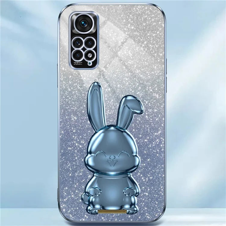 For Xiaomi Redmi Note 11S 4G Cell Phone Case Pull-out Kickstand Cute Rabbit Protection Cover