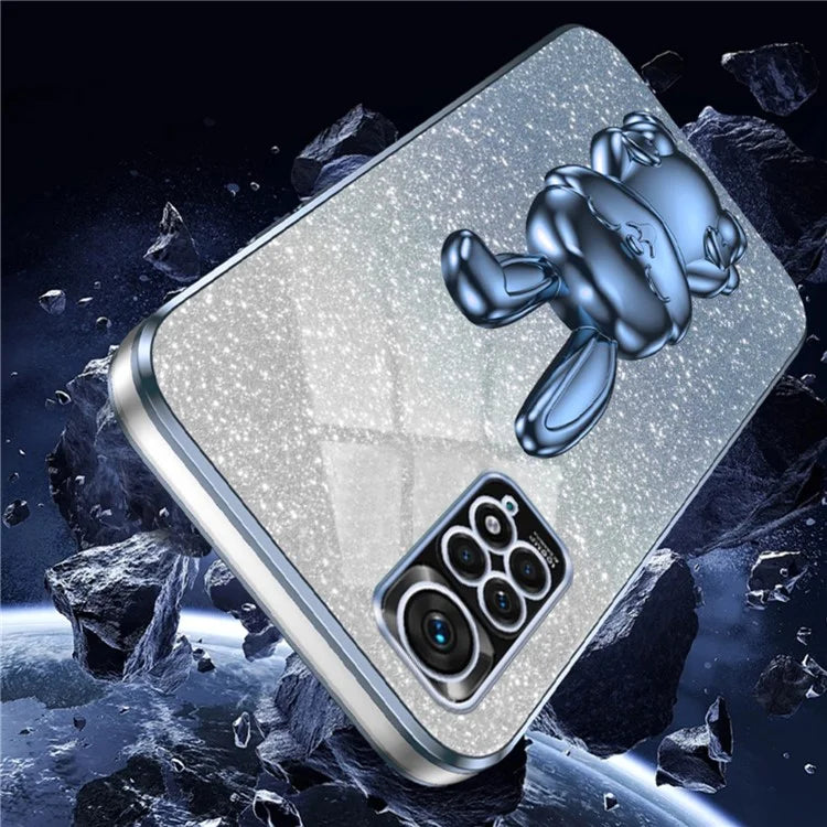 For Xiaomi Redmi Note 11S 4G Cell Phone Case Pull-out Kickstand Cute Rabbit Protection Cover