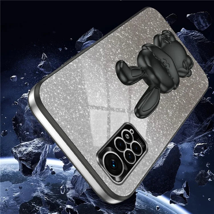 For Xiaomi Redmi Note 11S 4G Cell Phone Case Pull-out Kickstand Cute Rabbit Protection Cover