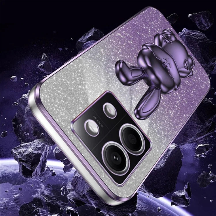 For Xiaomi Redmi Note 13 4G Case Cute Rabbit Pull-out Kickstand PC+TPU Cellphone Cover
