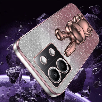 For Xiaomi Redmi Note 13 4G Case Cute Rabbit Pull-out Kickstand PC+TPU Cellphone Cover
