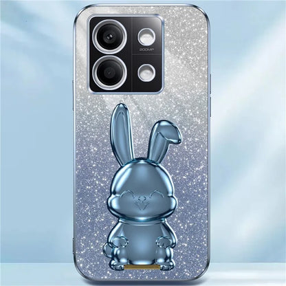 For Xiaomi Redmi Note 13 4G Case Cute Rabbit Pull-out Kickstand PC+TPU Cellphone Cover