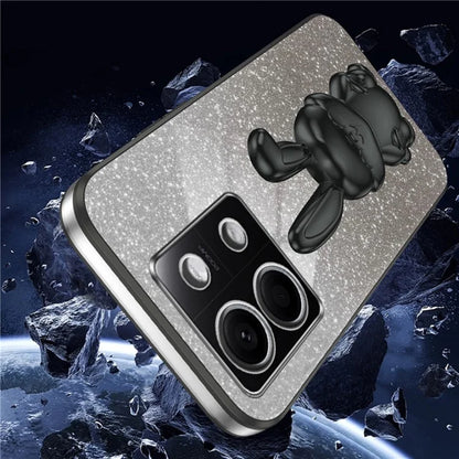For Xiaomi Redmi Note 13 4G Case Cute Rabbit Pull-out Kickstand PC+TPU Cellphone Cover