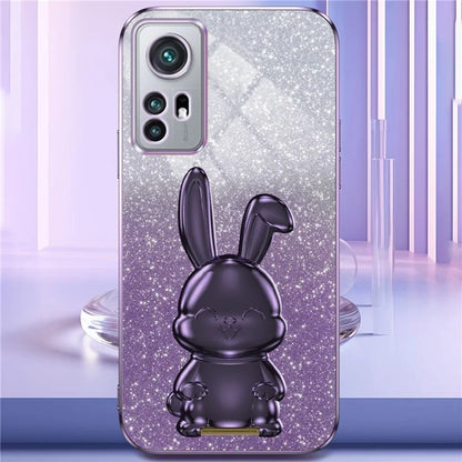 For Xiaomi 12 Pro 5G / 12S Pro 5G / 12 Pro (Dimensity) 5G PC+TPU Phone Case Cute Rabbit Pull-out Kickstand Cover