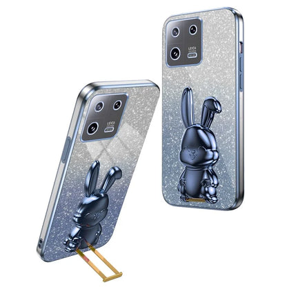 For Xiaomi 13 Cell Phone Case Fashion Glitter Pull-out Kickstand Anti-shock PC+TPU Cover