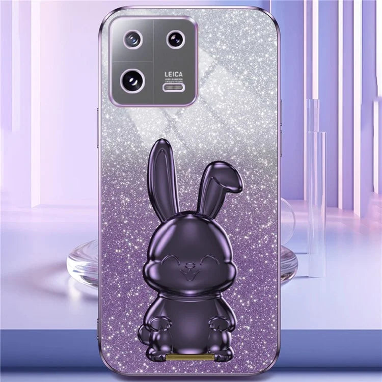 For Xiaomi 13 Cell Phone Case Fashion Glitter Pull-out Kickstand Anti-shock PC+TPU Cover