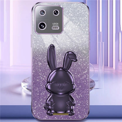 For Xiaomi 13 Cell Phone Case Fashion Glitter Pull-out Kickstand Anti-shock PC+TPU Cover