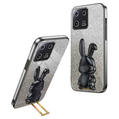For Xiaomi 13 Cell Phone Case Fashion Glitter Pull-out Kickstand Anti-shock PC+TPU Cover