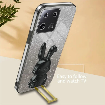 For Xiaomi 13 Cell Phone Case Fashion Glitter Pull-out Kickstand Anti-shock PC+TPU Cover