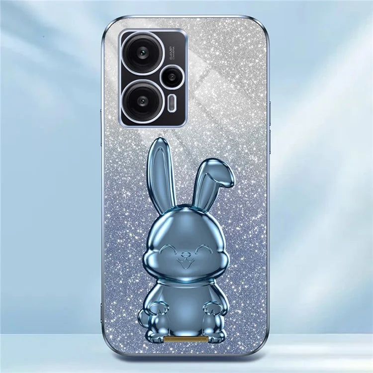 For Xiaomi Redmi Note 12 Turbo / Poco F5 5G PC+TPU Lovely Rabbit Cell Phone Kickstand Case