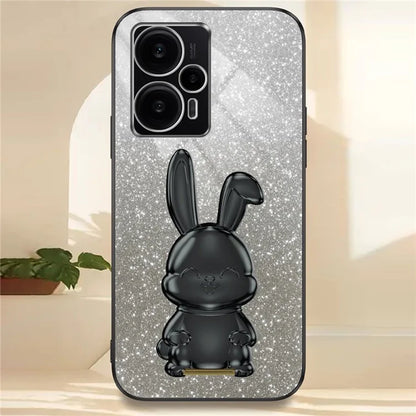 For Xiaomi Redmi Note 12 Turbo / Poco F5 5G PC+TPU Lovely Rabbit Cell Phone Kickstand Case