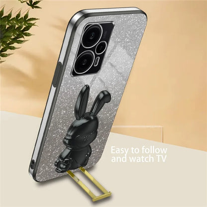 For Xiaomi Redmi Note 12 Turbo / Poco F5 5G PC+TPU Lovely Rabbit Cell Phone Kickstand Case