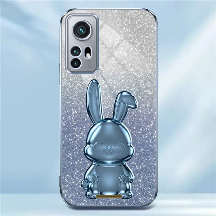For Xiaomi 12 5G / 12X 5G / 12S 5G PC+TPU Back Shell Lovely Rabbit Cell Phone Kickstand Case