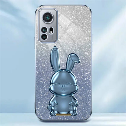 For Xiaomi 12 5G / 12X 5G / 12S 5G PC+TPU Back Shell Lovely Rabbit Cell Phone Kickstand Case