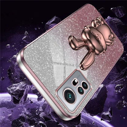 For Xiaomi 12 5G / 12X 5G / 12S 5G PC+TPU Back Shell Lovely Rabbit Cell Phone Kickstand Case