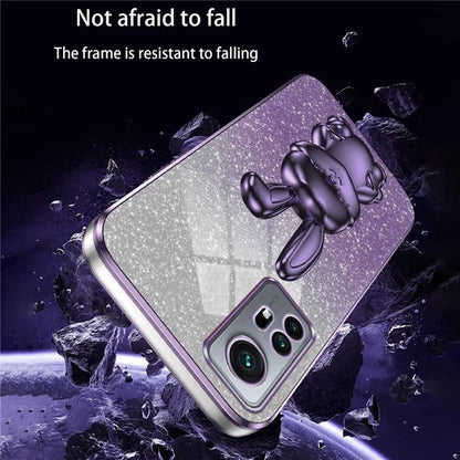 For Xiaomi 12 5G / 12X 5G / 12S 5G PC+TPU Back Shell Lovely Rabbit Cell Phone Kickstand Case